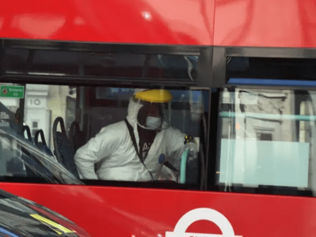 HMN - Commuter spotted wearing hazmat suit on bus as more Londoners return to work